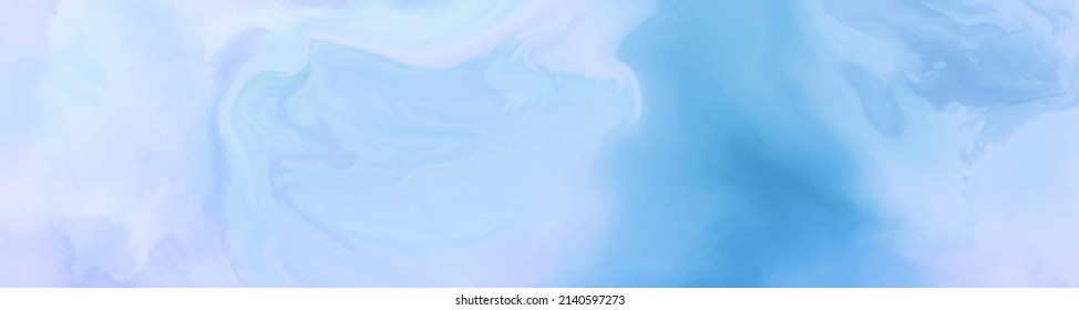 Elegant banner template design with blue paint brush elements. Abstract decoration. Vector illustration.