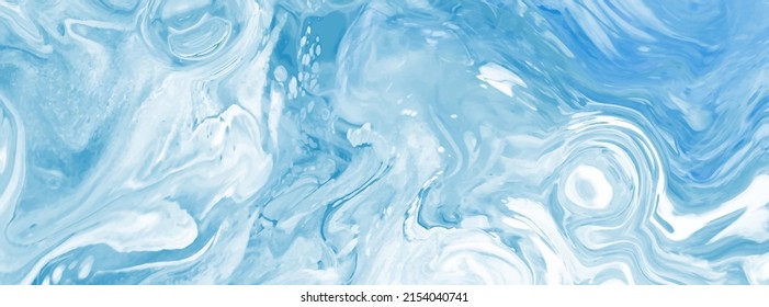 Elegant banner template design with blue paint brush elements. Abstract decoration. Vector illustration.