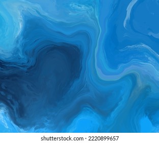 Elegant banner template design with blue paint brush elements. Abstract decoration. Vector illustration.