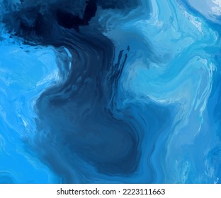 Elegantes Bannerdesign mit blauen Pinselelementen. Abstrakte Dekoration. Vektorgrafik.