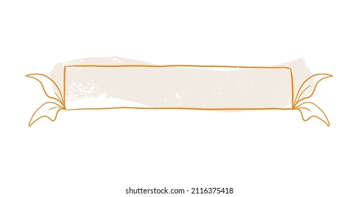 Elegant banner for text, background with empty space. Hand drawn header, frame. Vector design decoration.	
