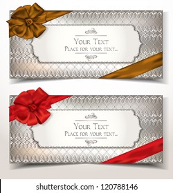 Elegant banners with pattern and ribbons
