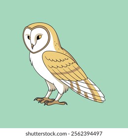 Elegant Barn Owl vector illustration, perfect for prints, designs, and decor.