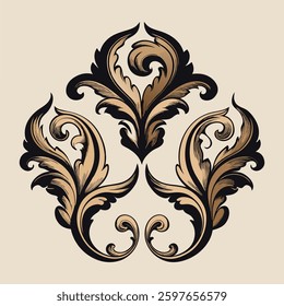 "Elegant Baroque Acanthus Flourishes Vector Set", "Elegant Baroque Acanthus Flourishes Vector Set", elegant ornamental flourishes with intricate acanthus leaf motifs, inspired by vintage baroque