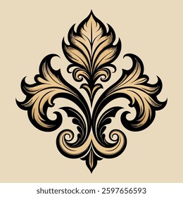 "Elegant Baroque Acanthus Flourishes Vector Set", "Elegant Baroque Acanthus Flourishes Vector Set", elegant ornamental flourishes with intricate acanthus leaf motifs, inspired by vintage baroque