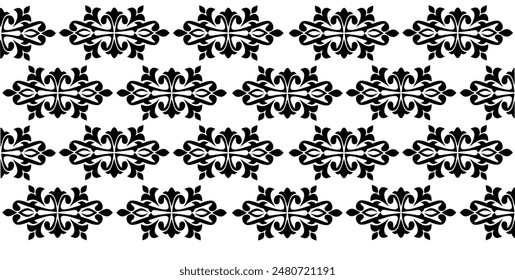 Elegant baroque motif patterns, damask motif wallpaper designs, beautiful classic ornament designs  