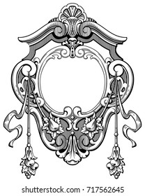 Elegant baroque ornate. Curves engraving frames