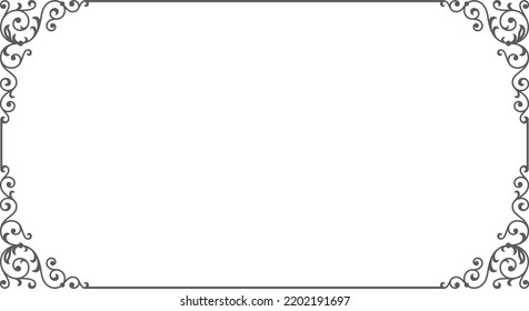 Elegant baroque page border. Decorative ornate frame