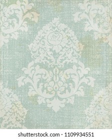 Elegant baroque pattern background Vector. Rich imperial decors. Royal victorian texture blue colors