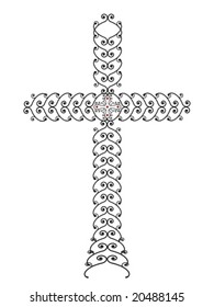 elegant baroque style crucifix vector