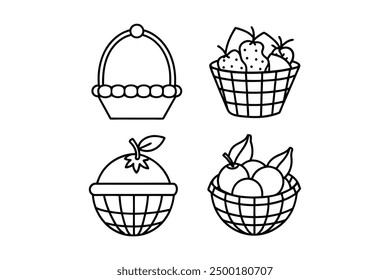 Elegant Basket Silhouette Vector for Graphic Designers