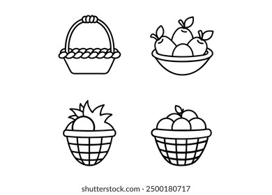 Elegant Basket Silhouette Vector for Graphic Designers