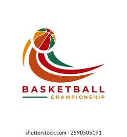 Elegant basketball icon logo. Basketball logo design template