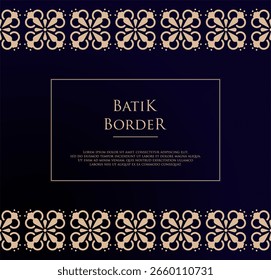 Elegante patrón de borde de batik para el diseño textil y la moda. Batik Border Design. fondo de Anuncio batik
