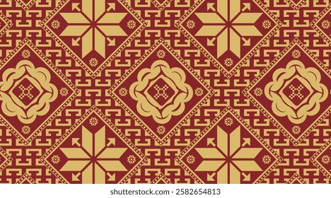 elegant batik songket Pattern template