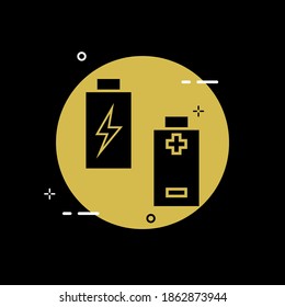 Elegant battery illustration idea. Easy to edit with vector file. Can use for all your graphic design. Especially about energy.