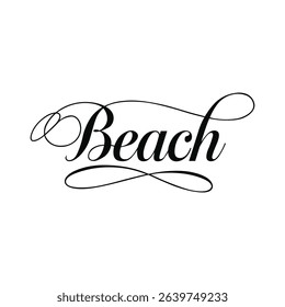 Elegant Beach Calligraphy Design Artwork