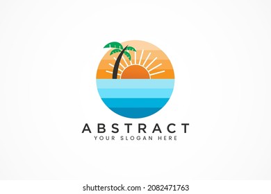 diseño de diseño de logotipo de playa elegante