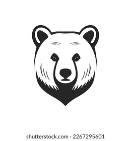 Elegant bear logo in striking bandw vector style.