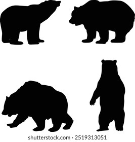 Elegant Bear Silhouette Set Designs