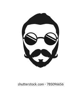 Elegant Bearded Man Face Sunglasses Hipster Stock Vector (Royalty Free ...