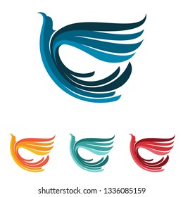 Elegant Beautiful Abstract Bird Wing Fly Logo Template