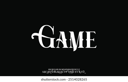 Elegant beautiful classic classy modern serif alphabet font typeface typography. Vector Illustrator editable.