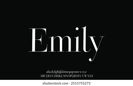 Elegant beautiful classic classy modern serif alphabet font typeface typography. Vector Illustrator editable.