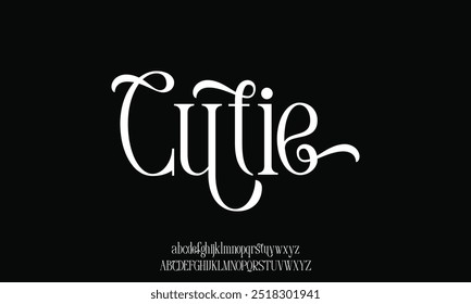 Elegant beautiful classic classy modern serif alphabet font typeface typography. Vector Illustrator editable.