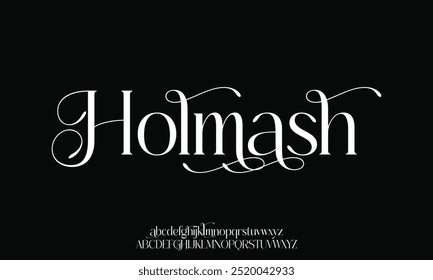 Elegant beautiful classic classy modern serif alphabet font typeface typography. Vector Illustrator editable.