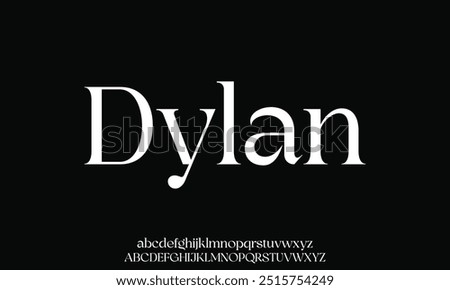 Elegant beautiful classic classy modern serif alphabet font typeface typography. Vector Illustrator editable.