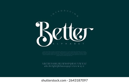 Elegant beautiful classic premium modern serif alphabet font. Classic Lettering Minimal Fashion Designs. Typography modern serif fonts regular decorative vintage concept. vector illustration