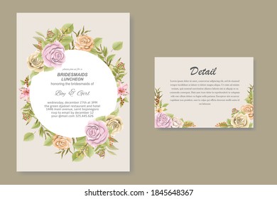 Elegant beautiful floral wedding invitation