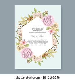 Elegant beautiful floral wedding invitation