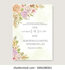 Elegant beautiful floral wedding invitation