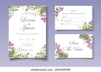 Elegant and beautiful floral wedding invitation card