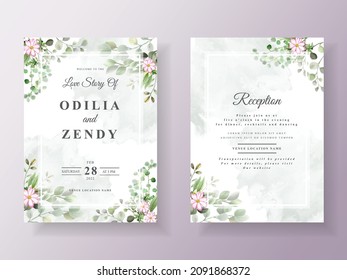 Elegant and beautiful floral wedding invitation card