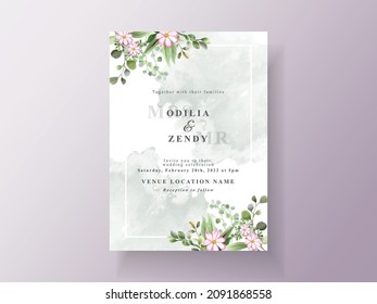 Elegant and beautiful floral wedding invitation card