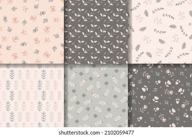 Elegant and beautiful flower seamless pattern collection