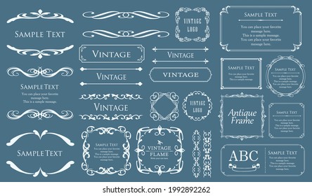 Eleganter und schöner Rahmen-Designset, antike Ränder, Vintage-Platten