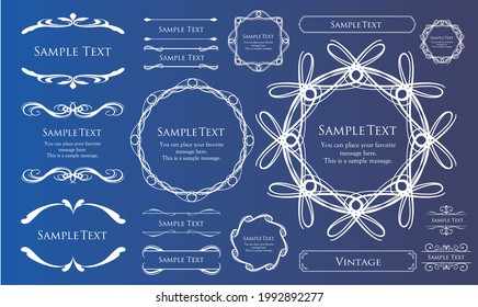 Elegant and beautiful frame design set, antique borders, vintage plates