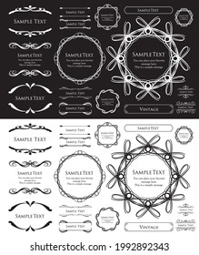 Elegant and beautiful frame design set, antique borders, vintage plates