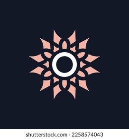 elegant and beautiful letter O flower blooming logo