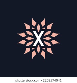 elegant and beautiful letter X flower blooming logo