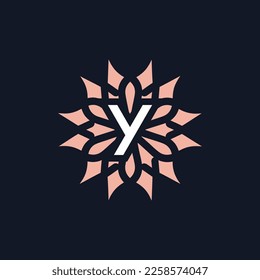 elegant and beautiful letter Y flower blooming logo