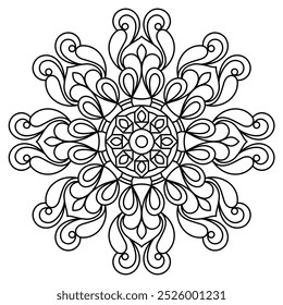 elegant and beautiful mandala design with clean lines for coloring book, tattoo and henna design , mandala design for adults and kids coloring book
