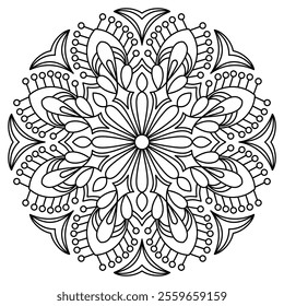 elegant and beautiful mandala design for coloring book, mandala art for henna and tattoo design
