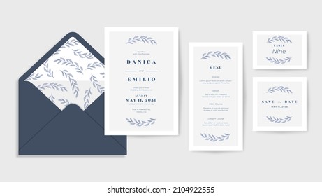 Elegant, beautiful and minimalist wedding invitation collection template