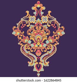 Elegant and beautiful paisley and baroque elements