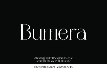 Elegant beautiful sans serif alphabet display font vector illustration